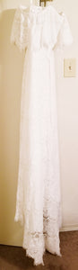 Galina 'Off the Shoulder' size 14 new wedding dress back view on hanger