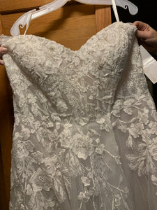 Galina Signature 'Split Front Strapless A-Line' wedding dress size-16 NEW