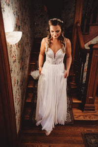 Martina Liana '1031' size 10 used wedding dress front view on bride