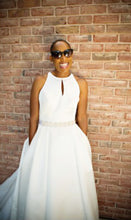 Load image into Gallery viewer, Custom Boutique &#39;Ever Thine&#39; size 2 used wedding dress front view on bride
