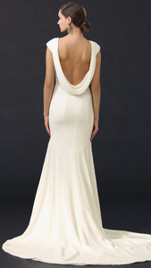 Theia 'Daria' size 10 used wedding dress back view on model