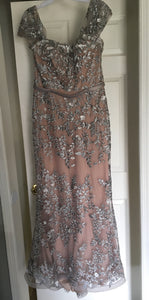 Custom 'Lara' size 16 used wedding dress front view on hanger