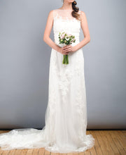Load image into Gallery viewer, Pronovias Distel Bateau Neckline Wedding Dress - Pronovias - Nearly Newlywed Bridal Boutique - 2
