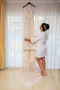Galia Lahav 'Victoria' size 8 used wedding dress front view on hanger