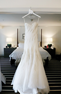 Mark Zunino 'Silk Sweetheart Mermaid' size 10 new wedding dress front view on hanger