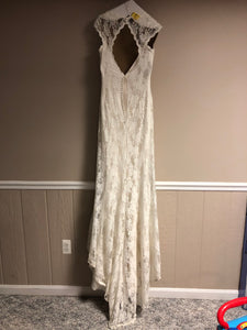 Sweetheart 'Mermaid' size 14 used wedding dress back view on hanger