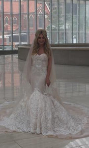 Inbal Dror '15-16' size 2 used wedding dress front view on bride