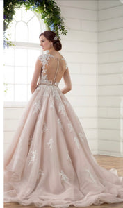 Essence Of Australia' Antique Lace' size 10 new wedding dress back view on model