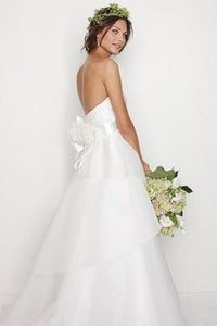 Watters 'Swann' size 6 used wedding dress back view on model