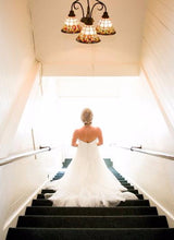 Load image into Gallery viewer, Divine Couture &#39;Custom&#39; size 4 used wedding dress back view on bride
