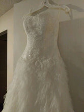 Load image into Gallery viewer, Galina Signature &#39;Swg&#39; size 12 used wedding dress side view on hanger
