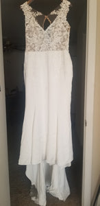 Stella york '6476' size 14 used wedding dress front view on hanger