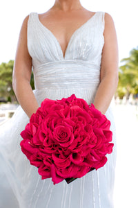 Angel Sanchez 'Unique Creation' size 4 used wedding dress front view on bride