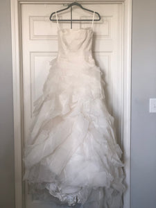 Vera Wang 'Diedre' size 2 used wedding dress front view on hanger