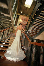 Load image into Gallery viewer, Eddy K. &#39;1132&#39; size 8 used wedding dress back view on bride
