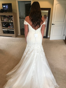 Maggie Sottero 'Afton' size 14 new wedding dress back view on bride