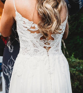 Martina Liana '1031' size 10 used wedding dress back view on bride