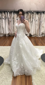 Mon Cheri Bridal 'Coda' size 8 new wedding dress front view on bride