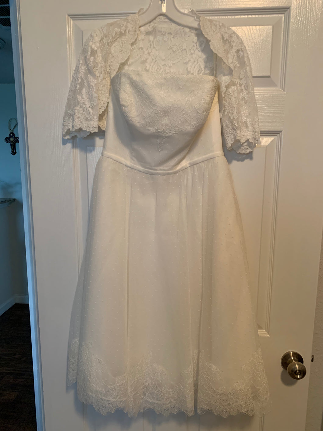 Galina 'WH3858' size 10 new wedding dress front view on hanger