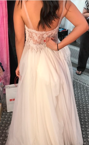 Watters 'Penelope' size 4 used wedding dress back view on bride