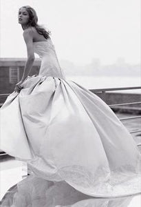 Kenneth Pool 'Silk Satin Minuet' size 6 used wedding dress side view on model