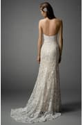 Watters 'Nyra' size 8 used wedding dress back view on model