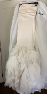 Vera Wang 'Ethel-Ivory' size 2 used wedding dress front view on hanger