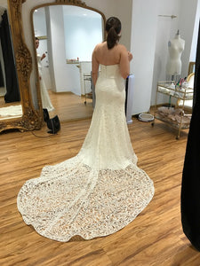 Sareh Nouri 'Marigold' size 12 used wedding dress back view on bride