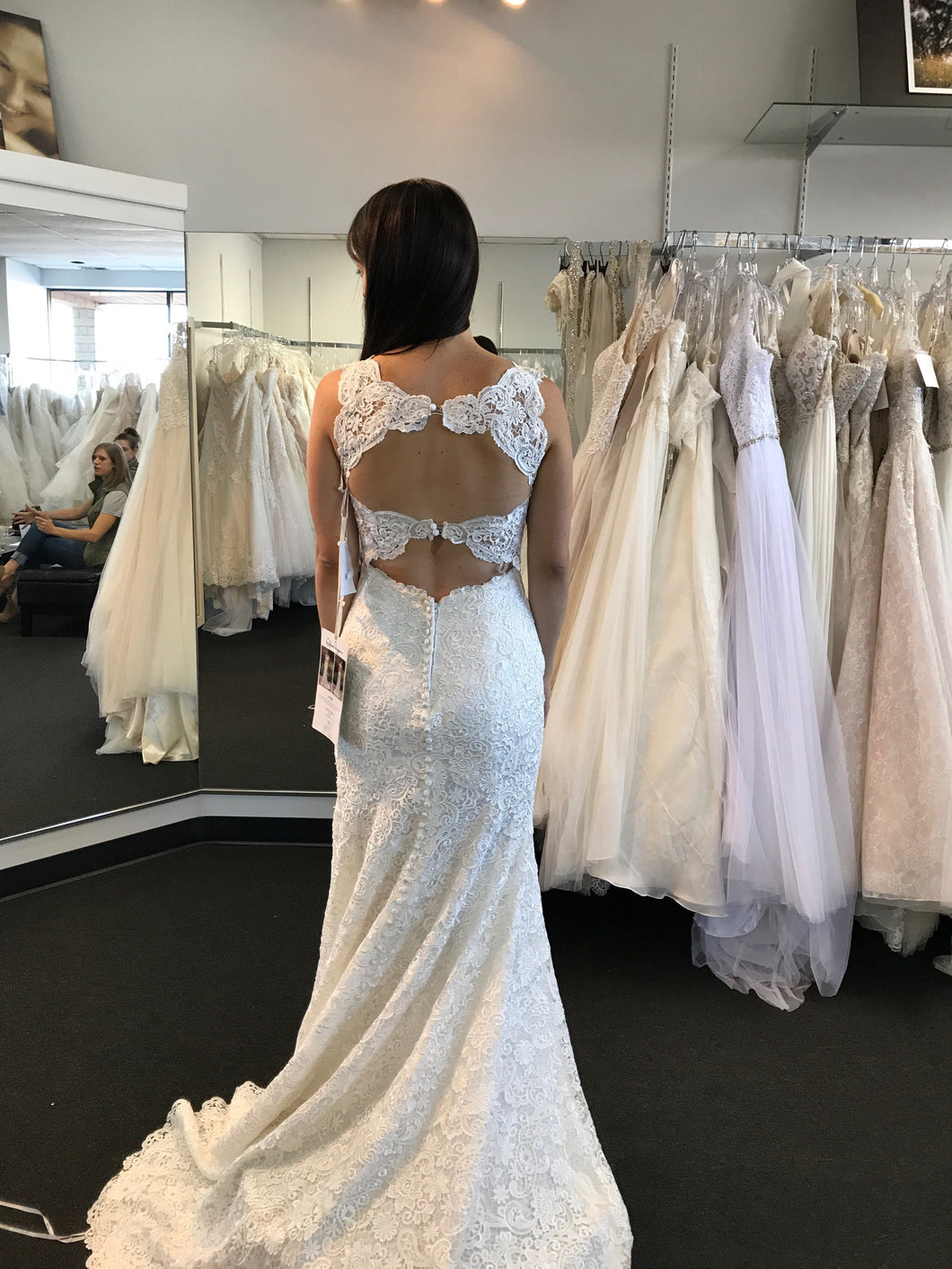 Rebecca Ingram 'Hope' size 6 new wedding dress back view on bride