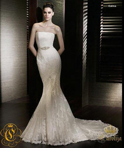 San Patrick 'Calma' size 6 sample wedding dress front view on model