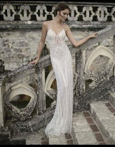 Alon Livne 'Angel' size 6 sample wedding dress front view on model