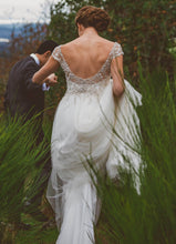 Load image into Gallery viewer, Maggie Sottero &#39;Caitlyn&#39; size 12 used wedding dress back view on bride
