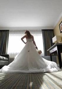 Badgley Mischka Tori Ball Gown Miniskirt Dress - Badgley Mischka - Nearly Newlywed Bridal Boutique - 4