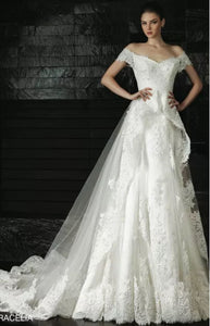 Intuzuri 'Aracelia' size 10 used wedding dress front view on model