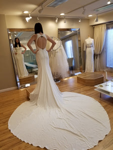 Martina Liana '932' size 8 new wedding dress back view on bride