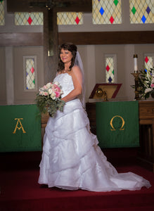 David's Bridal 'V9263' wedding dress size-14 PREOWNED