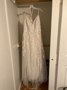 Melissa Sweet 'Tule Bead Lace Aline' wedding dress size-12 NEW