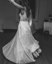 Load image into Gallery viewer, Mon Cherie &#39;Enchanting&#39; size 2 used wedding dress side view on bride
