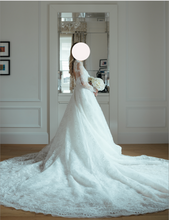 Load image into Gallery viewer, Monique Lhuillier &#39;White Lace Majesty Formal Wedding Dress&#39; wedding dress size-00 PREOWNED
