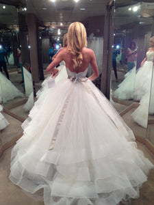 Lazaro '3309' size 4 new wedding dress back view on bride