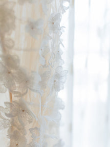 Custom Design "Sheath Illusion Floral Appliqué Wedding Dress"