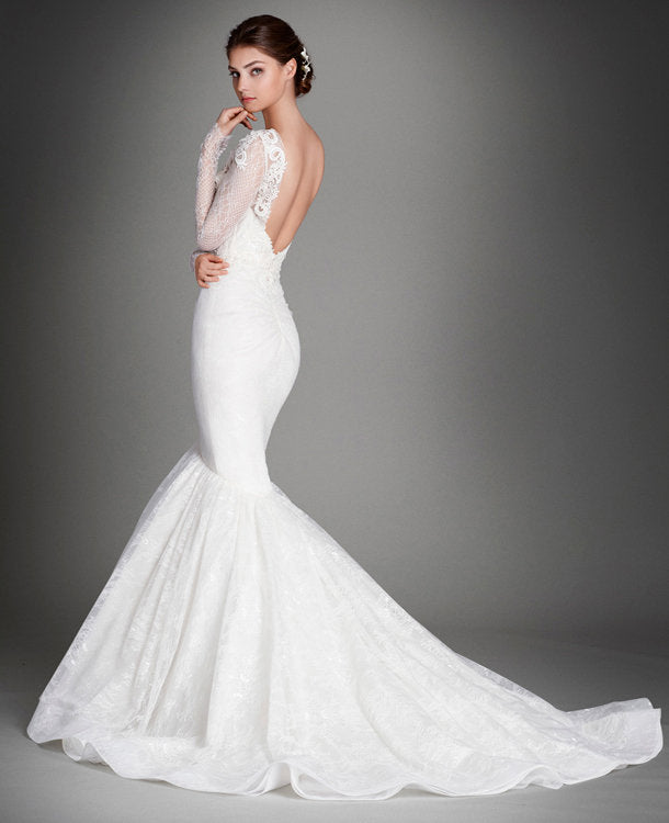 Lazaro '3560' size 10 new wedding dress side view on model