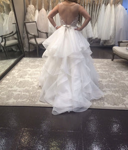 Watters 'Custom' size 12 new wedding dress back view on bride