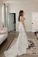 Load image into Gallery viewer, Galina Signature &#39;moonstone detail and lace mermaid wedding dress SWG824&#39; wedding dress size-06 PREOWNED

