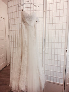 Lillian West '6349' size 6 new wedding dress front view on hanger