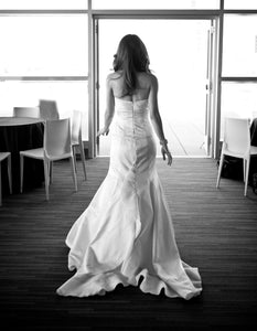 Junko Yoshioka 'Custom' size 0 used wedding dress back view on bride