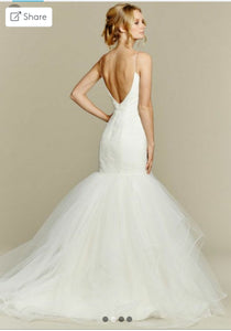Hayley Paige 'Blush' size 12 sample wedding dress back view on model
