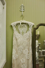 Load image into Gallery viewer, Claire Pettibone &#39;The Alma&#39; size 12 used wedding dress front view on hanger
