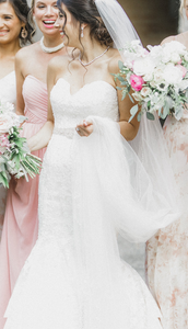 Mori Lee 'Madeline Gardner' size 10 used wedding dress front view on bride