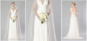Theia Ruched Chiffon Gown - THEIA - Nearly Newlywed Bridal Boutique - 5
